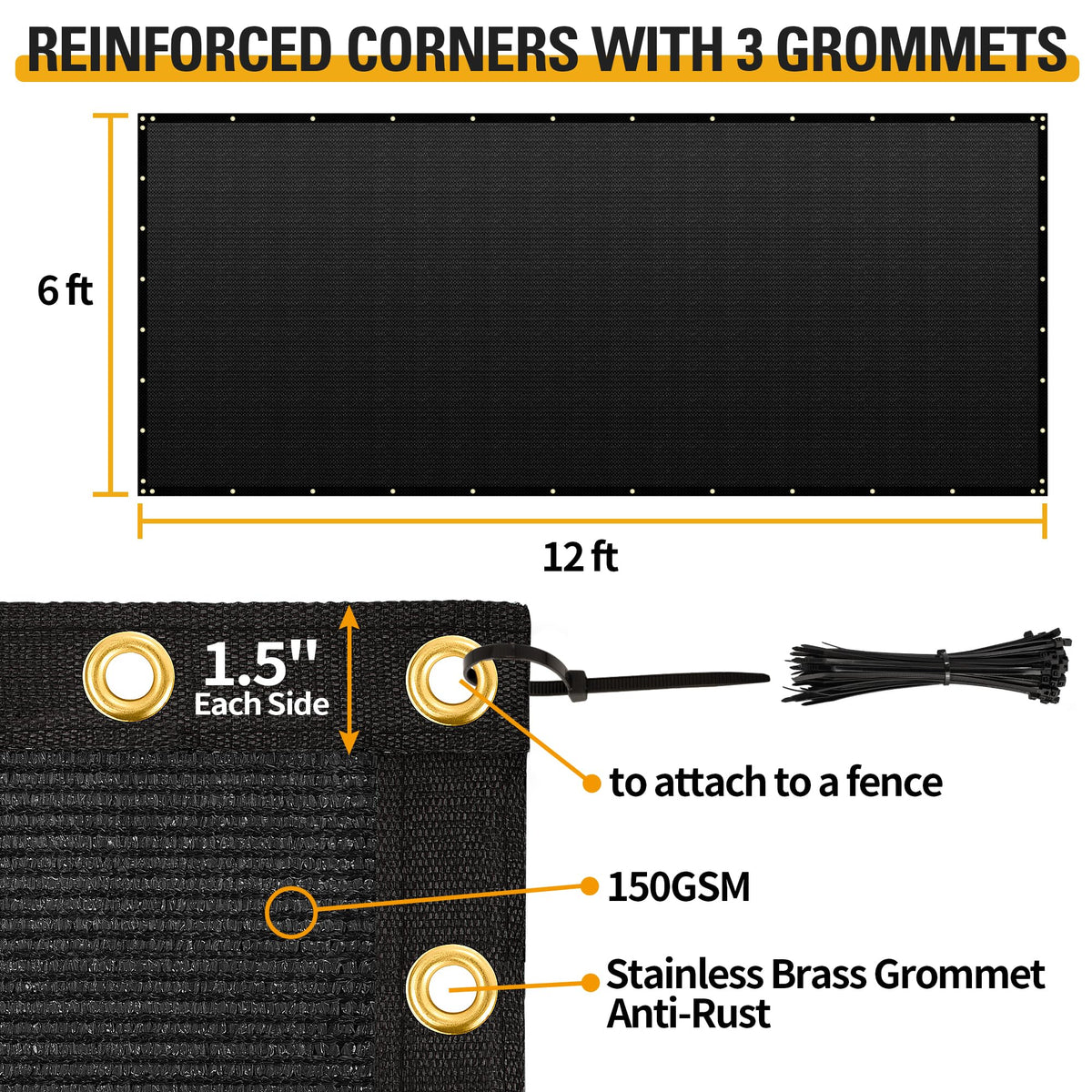 NEXCOVER brass grommets close-up highlight durable, rust-resistant hardware.