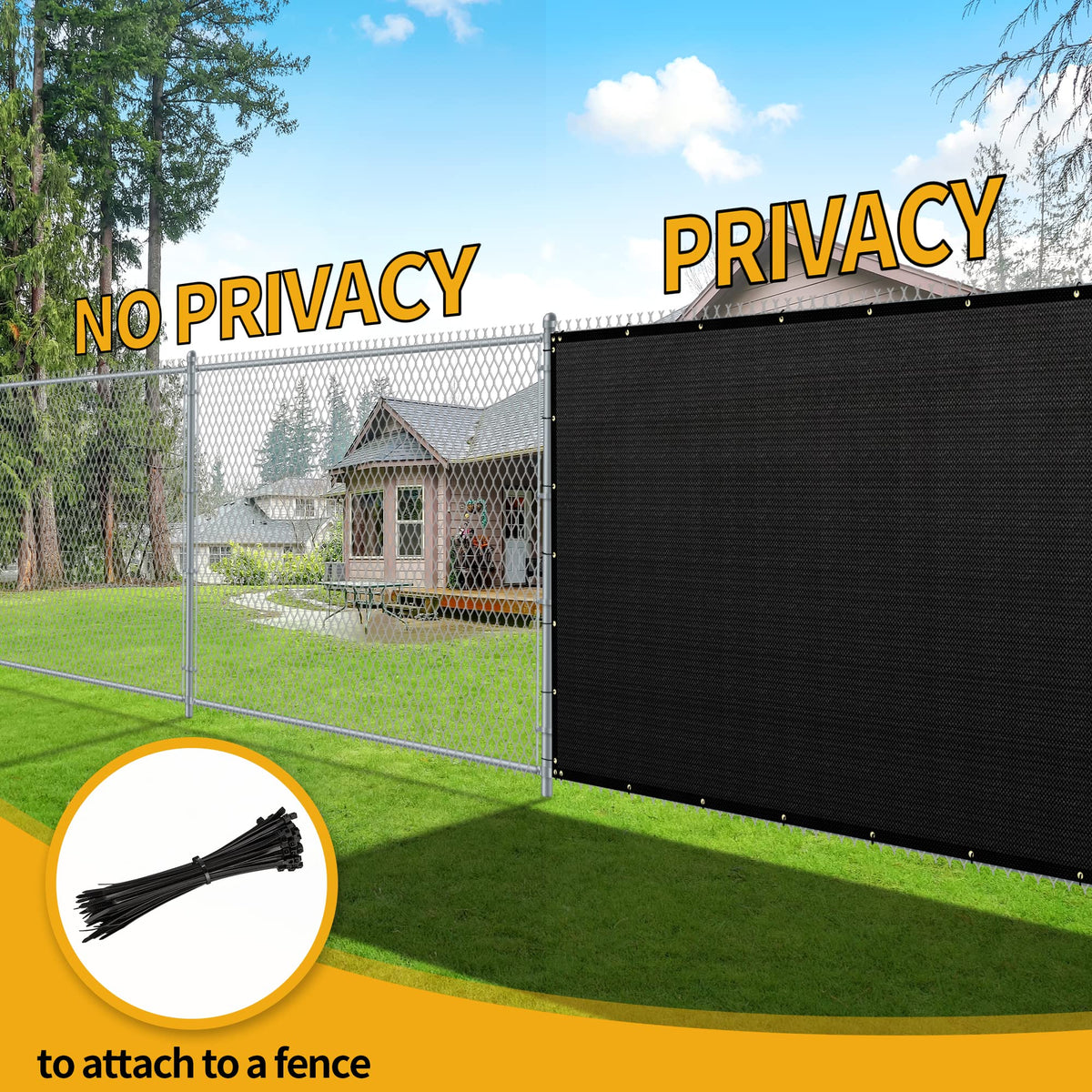 NEXCOVER easy-installation features straps for quick fence mounting.