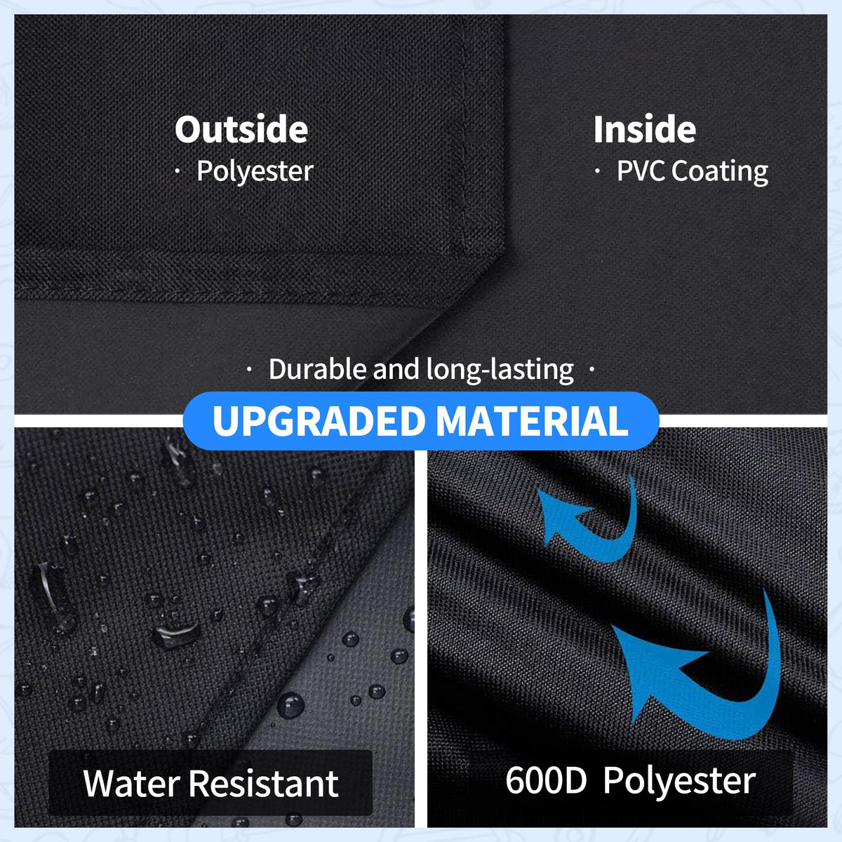 NEXCOVER wind-resistant cover with handles and straps for easy on/off.