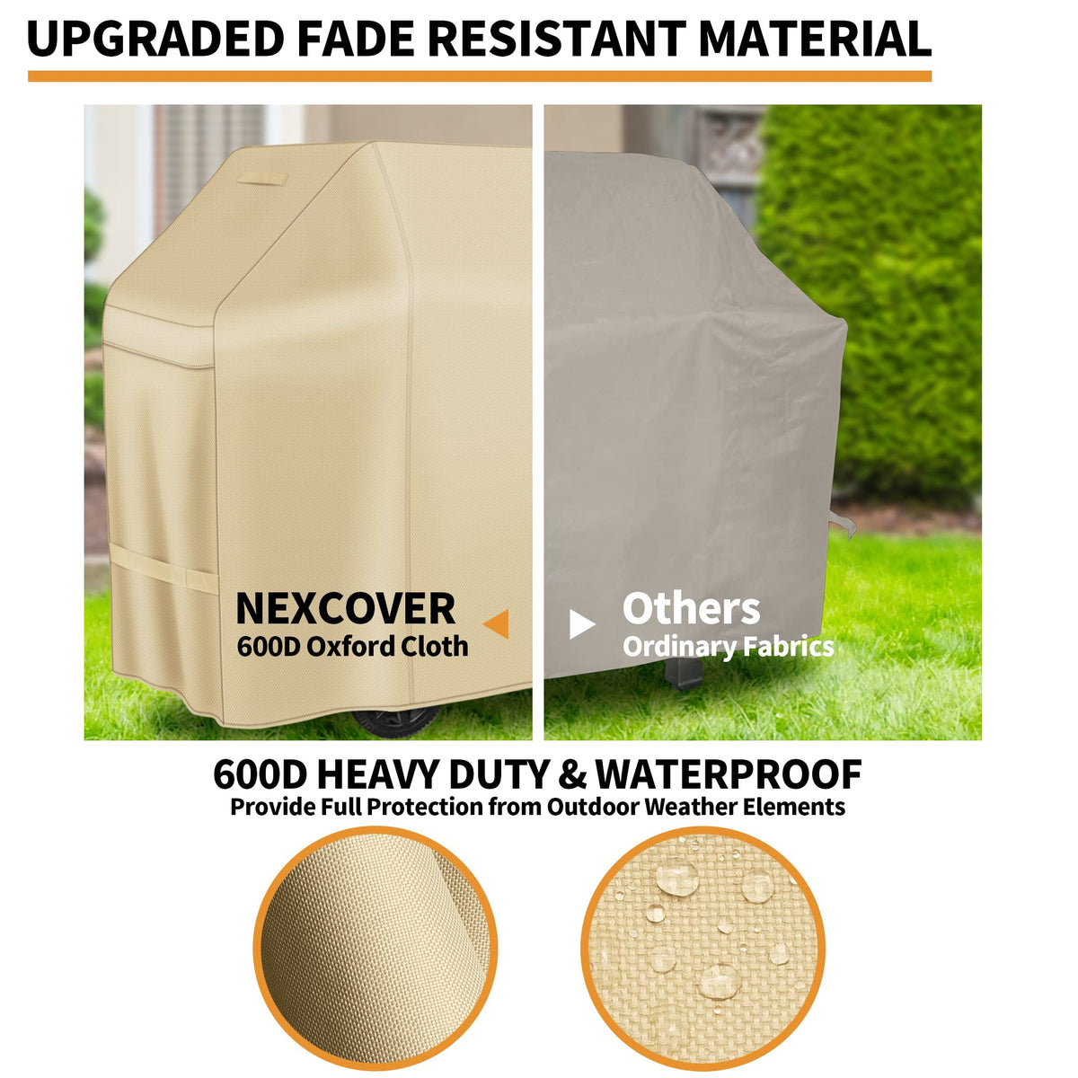 NEXCOVER grill cover easy to clean and fold for storage