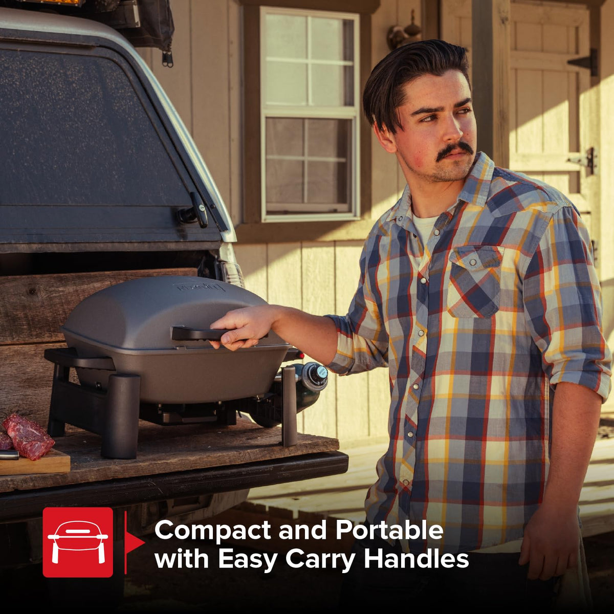 Nexgrill 10,000-BTU burner enables fast, efficient grilling.