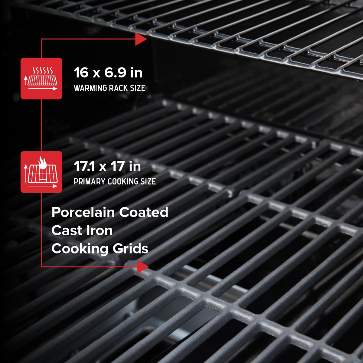 Nexgrill Deluxe 28,000 BTU burners deliver fast heating for searing and grilling
