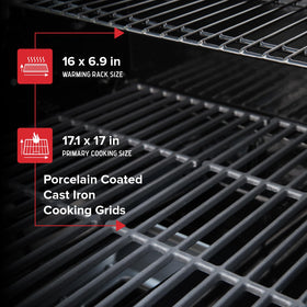 Nexgrill Deluxe 28,000 BTU burners deliver fast heating for searing and grilling