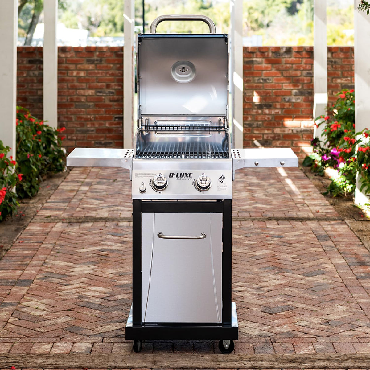 Nexgrill Deluxe foldable side tables offer extra prep space when grilling.