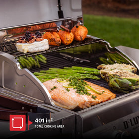 Nexgrill Deluxe porcelain-coated cast iron grates ensure even heat distribution