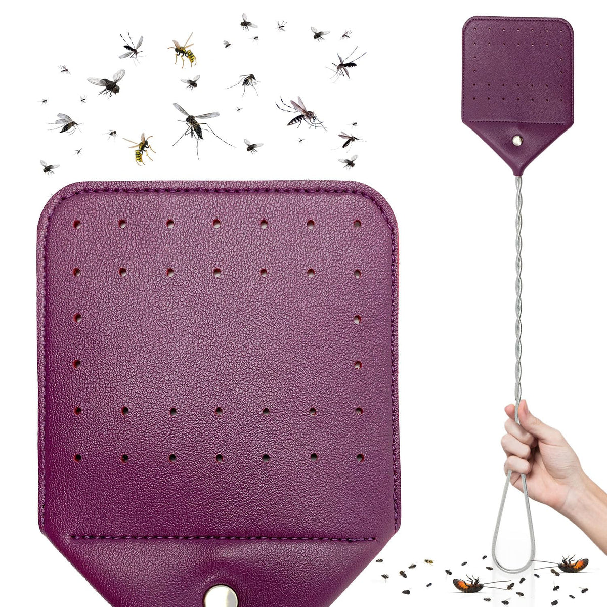 NextClimb fly swatter with a 21-inch handle for extended reach and quick relief.