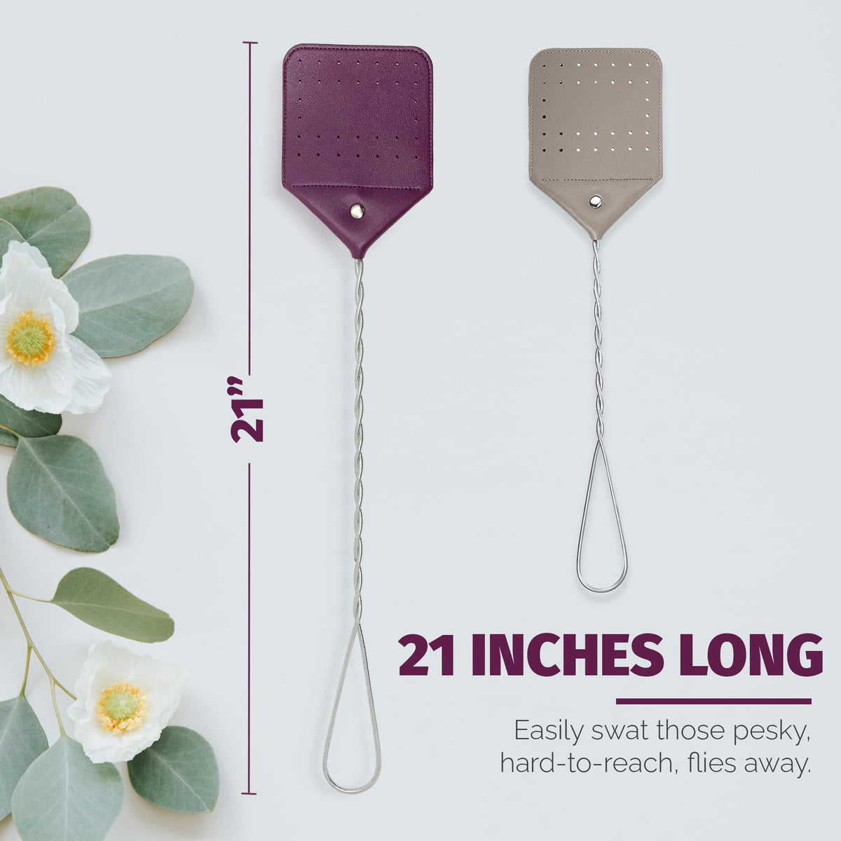 NextClimb fly swatter features a sturdy metal handle designed for long-lasting swats.