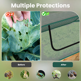 Nexum pop-up garden cover with stakes enables quick, secure installation.
