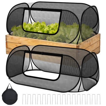 Nexum raised bed cover assembly demonstrates quick setup and sturdy mesh protection for plants
