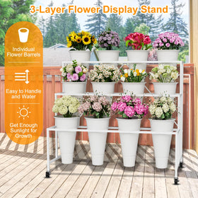 NEYCIL 12-bucket setup supports abundant flower arrangements.