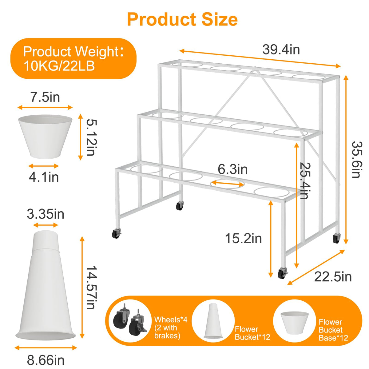 NEYCIL anti-rust iron frame ensures durable, long-lasting flower displays.