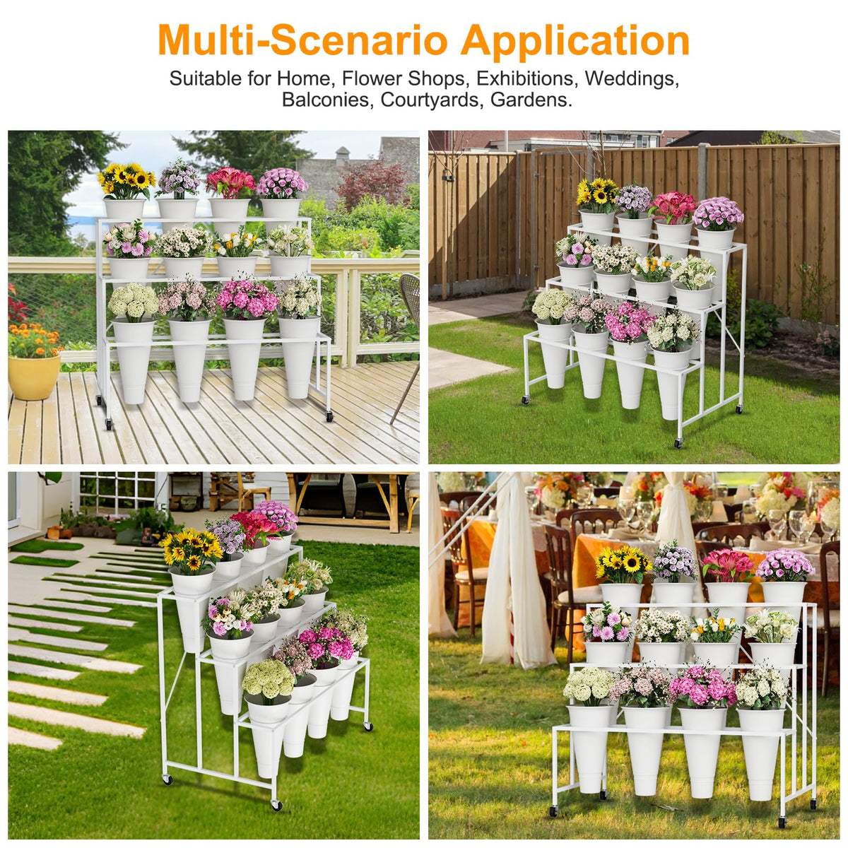 NEYCIL bucket-height adjustable system accommodates different flowers and layouts.
