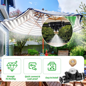NFAMRZCAR outdoor cooling misting near shade sail for comfort