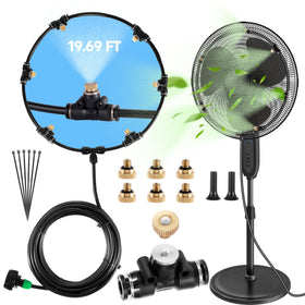 NFAMRZCAR outdoor misting fan kit assembly for easy patio cooling