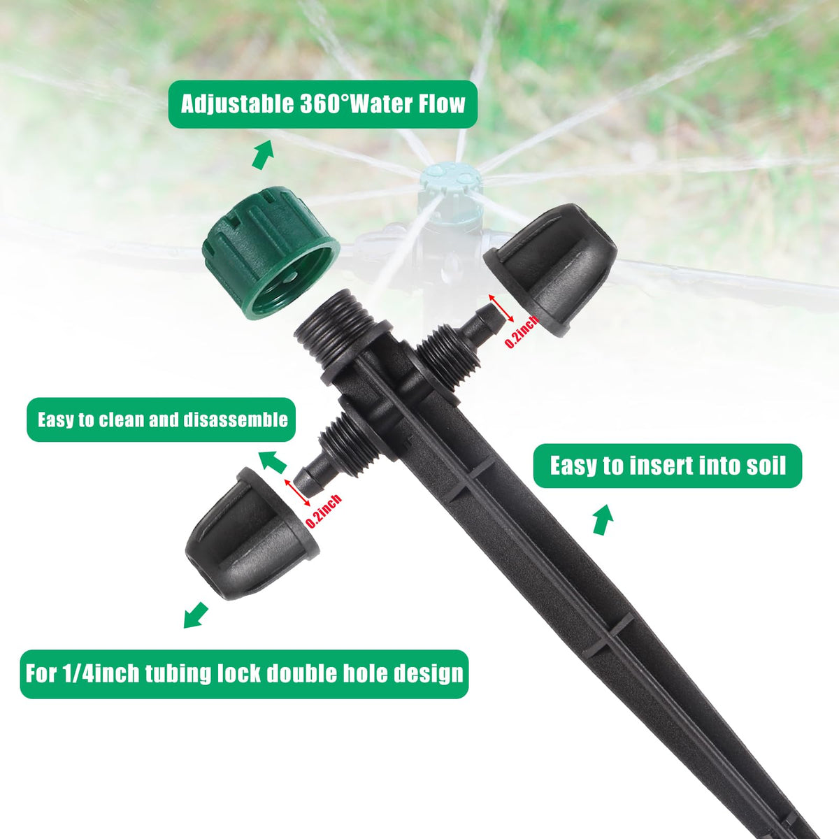 NFAMRZCAR 1/4 inch tubing connection for secure setup.