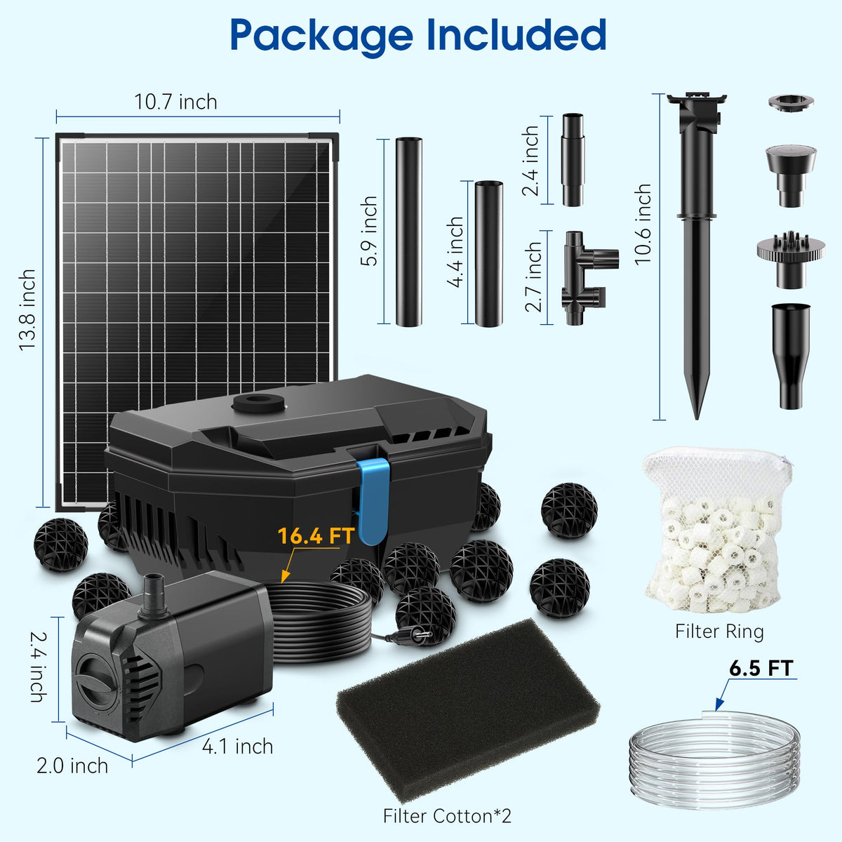 NFESOLAR outdoor pond setup in garden demonstrates easy solar efficiency