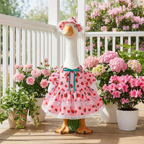 Outfit fits 23-inch cement goose statues with secure outdoor wear
