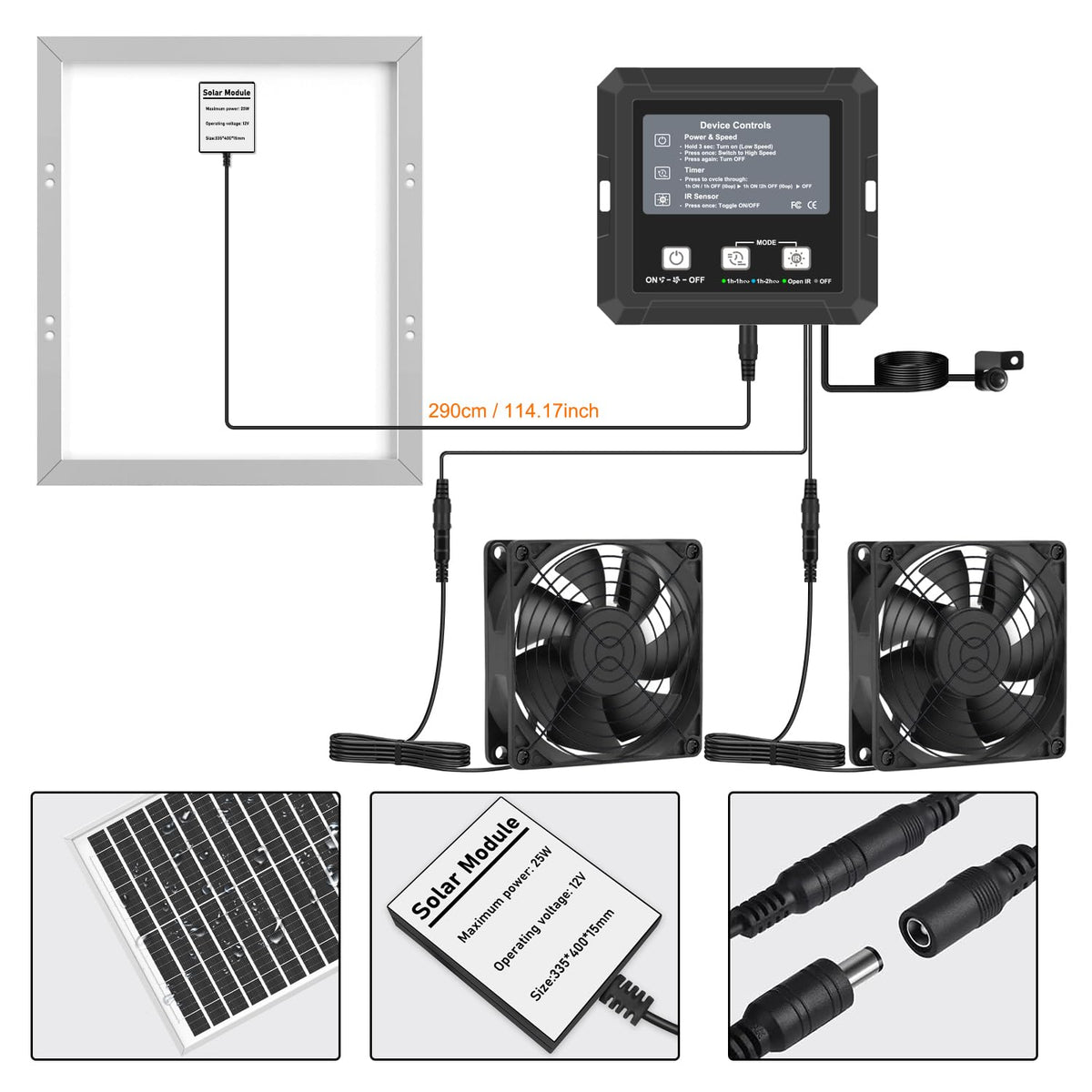 NHZOTUD easy installation with wall or roof bracket