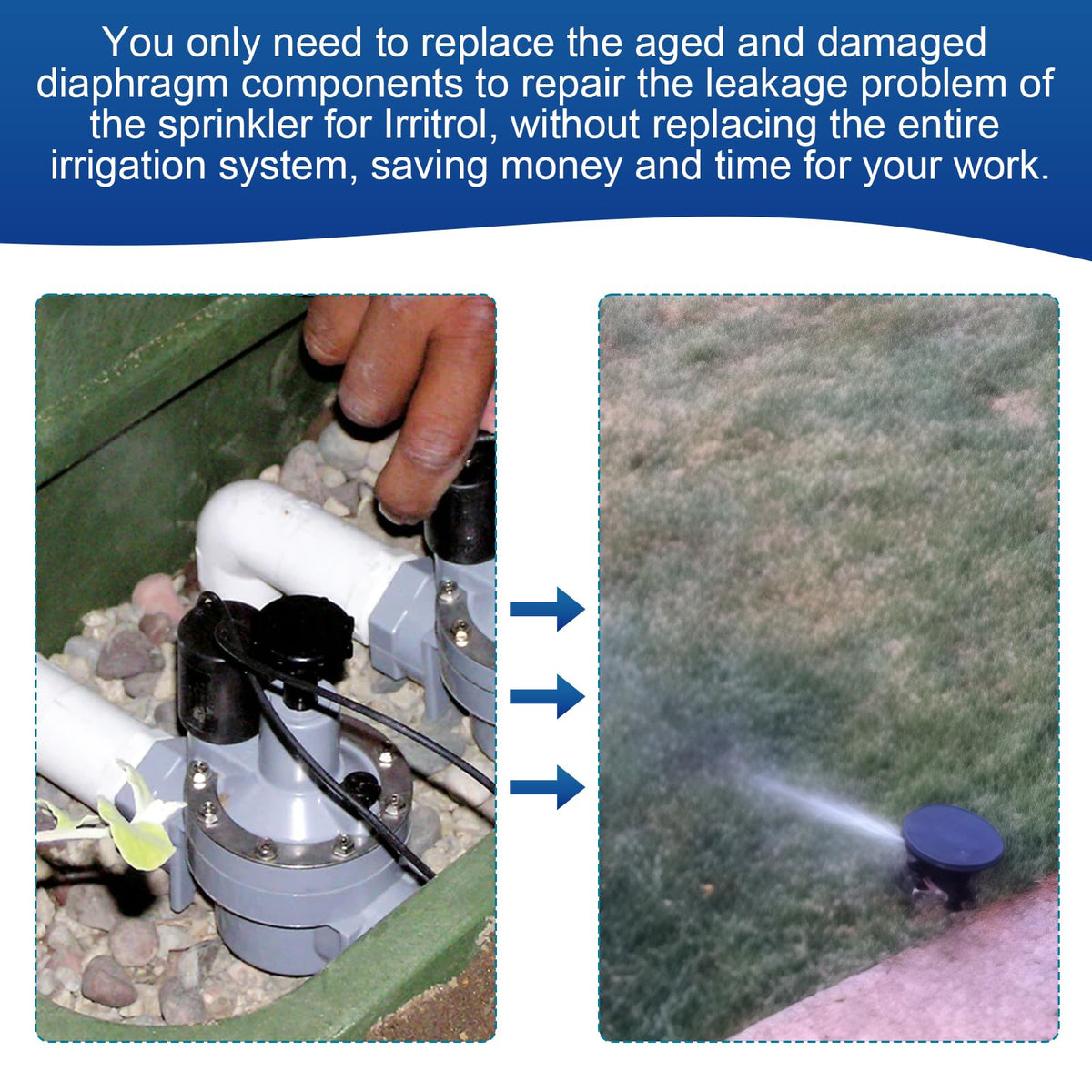 Niahm diaphragm for Irritrol 205TF supports leak-free performance during irrigation