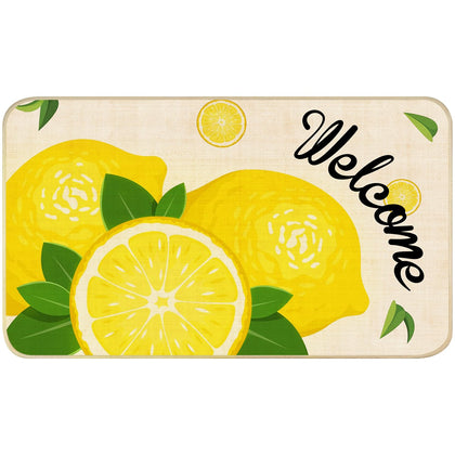 Nialnant Lemon Doormat with bright lemon pattern for outdoor entry, inviting guests