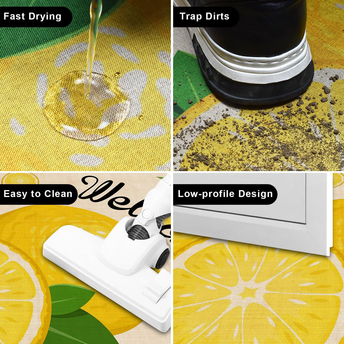 Nialnant lemon doormat ideal for porches and front doors
