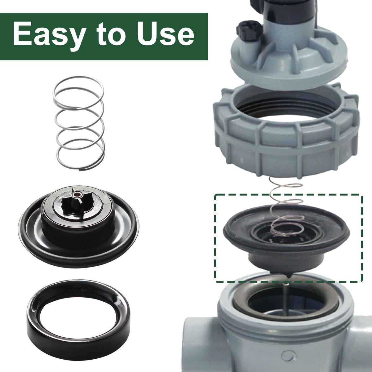 Niahm diaphragm assembly for Irritrol 2700DPR with spring-included for steady actuation.