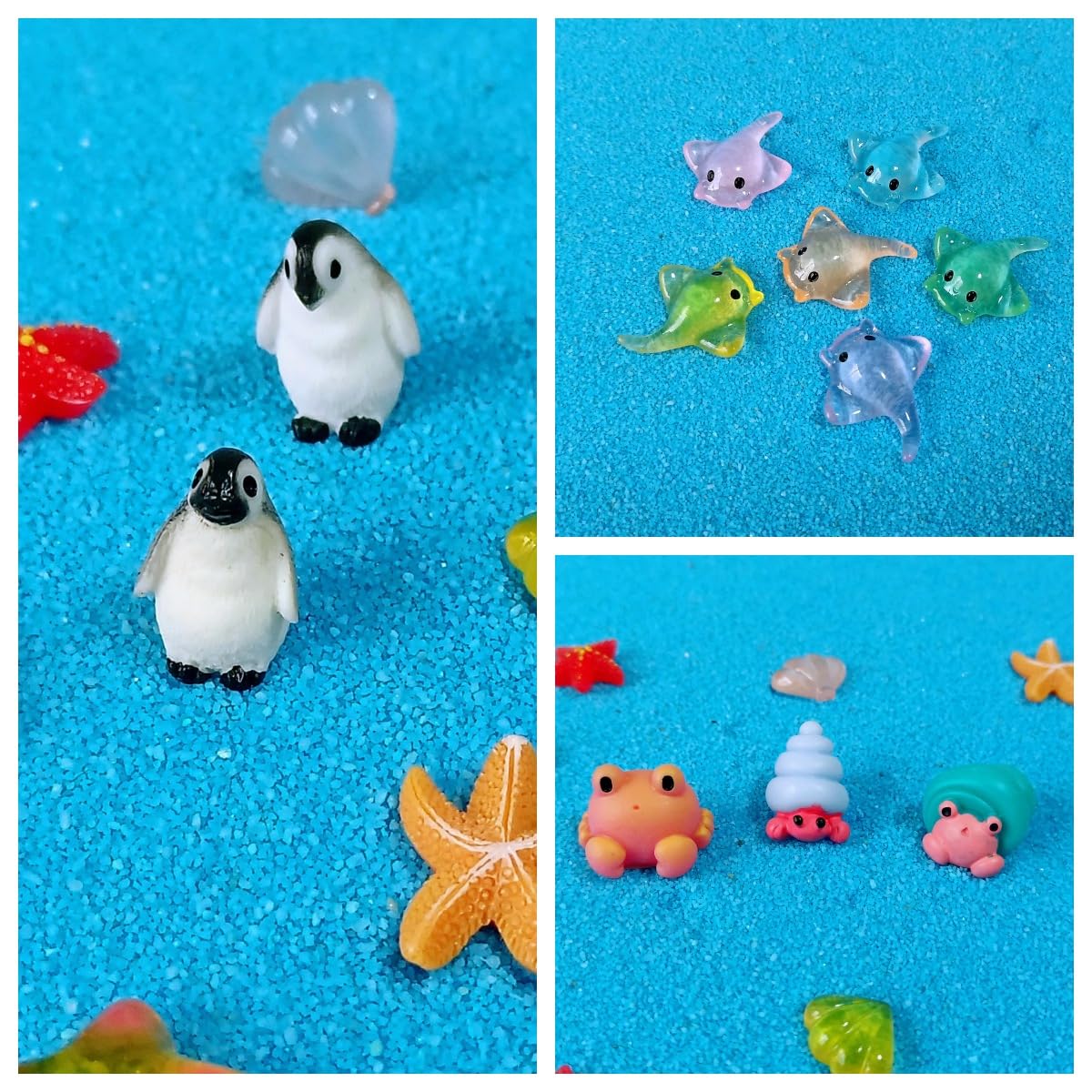 NIBERDA ocean mini resin starfish accent seaside-themed tables and pots.