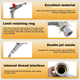NICCOO lawn greening irrigation sprinkler supports large-area garden coverage