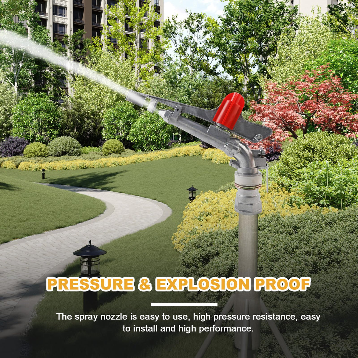 NICCOO wide spray range up to 130 ft for expansive watering