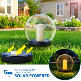 NiceBuy floating pool light ball glows with flickering flame for evening pool parties