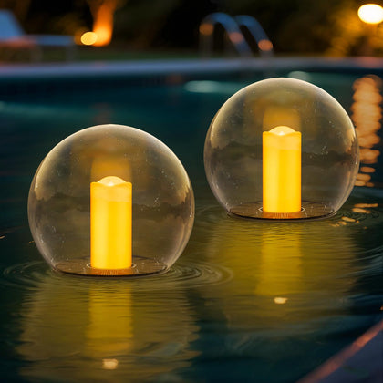 NiceBuy solar floating pool light ball with flickering flame for pool ambiance