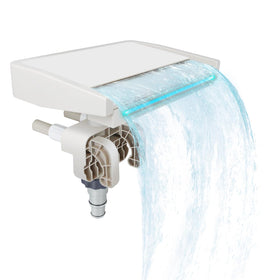 NICENICY pool waterfall with 7-color LED lights creates vibrant night ambience.