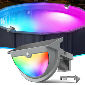 Niceput solar pool light with bright panel for extended sun capture and glow.
