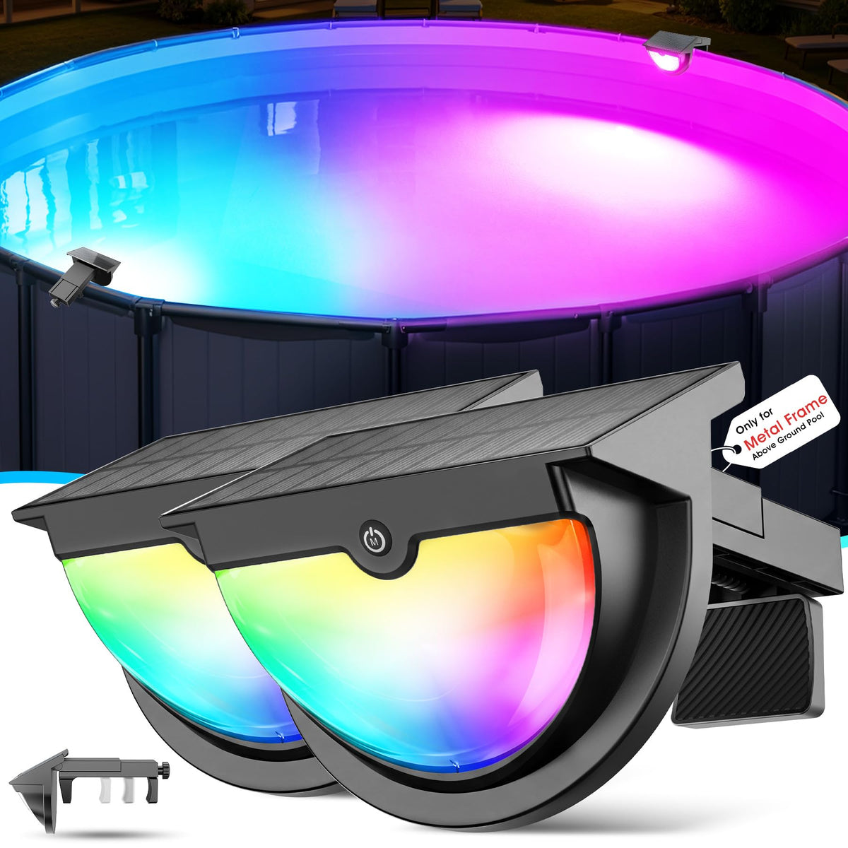 Niceput solar pool light panel delivering bright all-night illumination