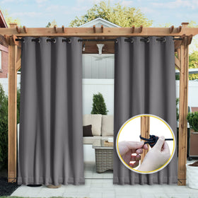 NICETOWN 52x84 inch grey curtains fit standard rods for outdoor spaces