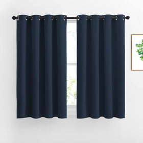 NICETOWN blackout curtain panel closeup shows dense fabric and polished grommets for a refined look