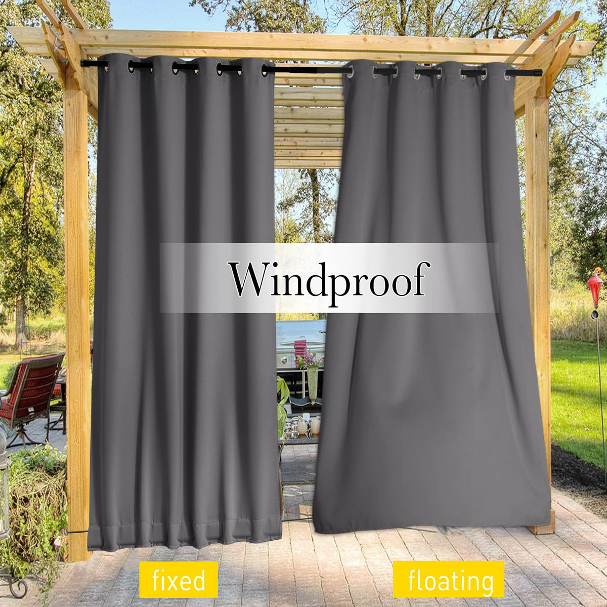NICETOWN versatile indoor/outdoor use including shower curtain option