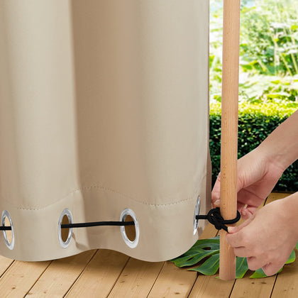 NICETOWN weighted blackout cabana curtains on porch for enhanced privacy and light control