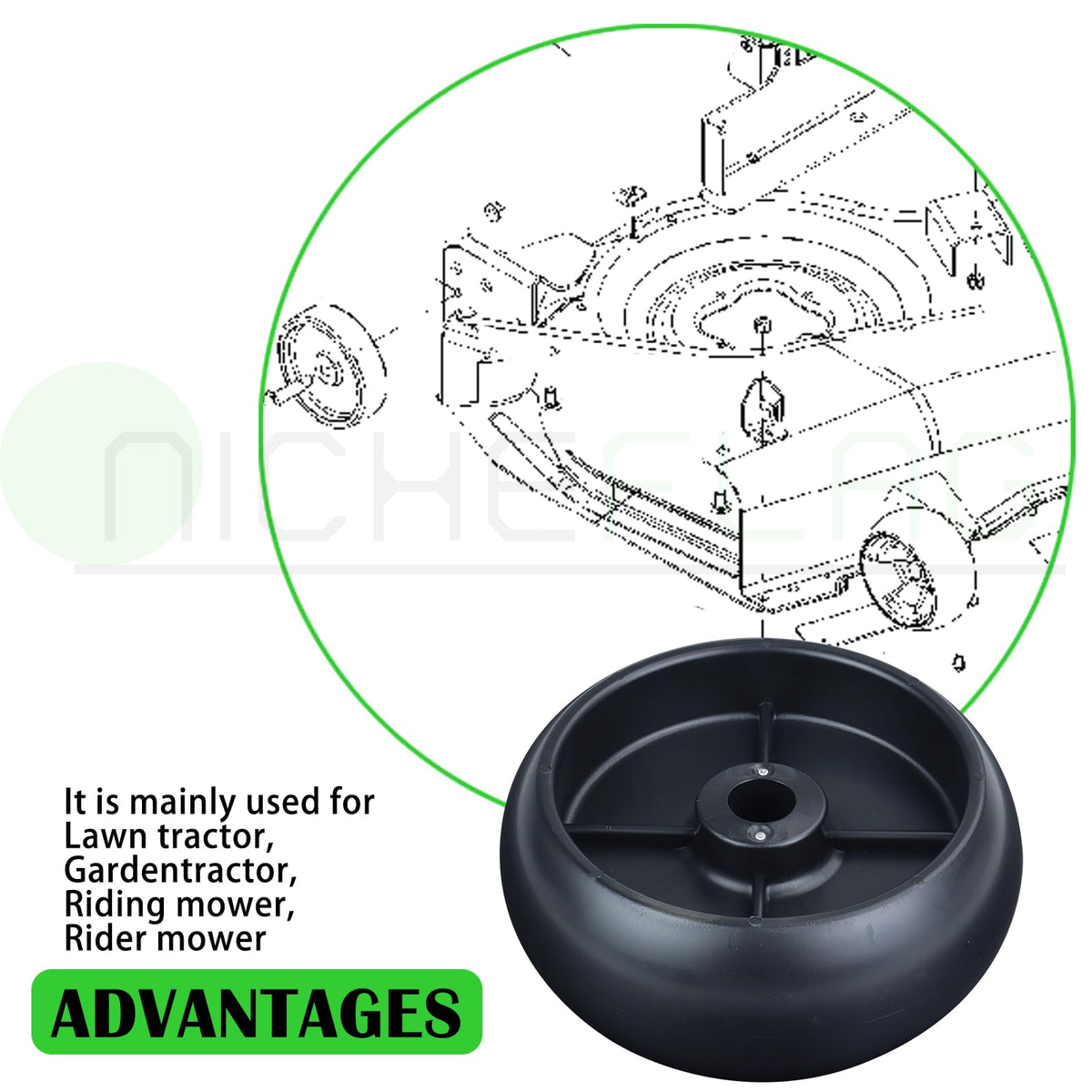 NICHEFLAG EZtrak and ZTrak compatible wheel fitting
