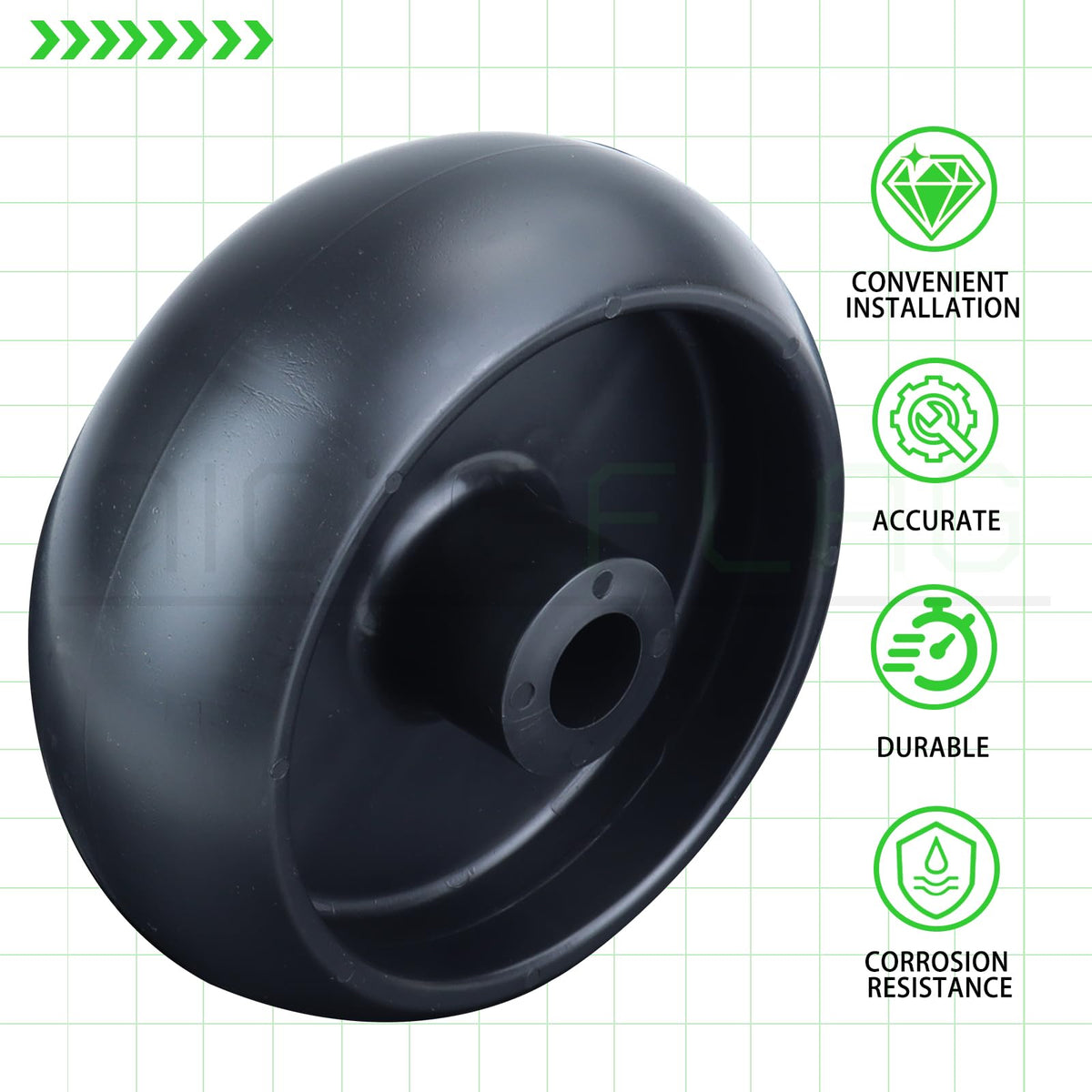 NICHEFLAG precise 4.88 inch OD wheel for stable mowing