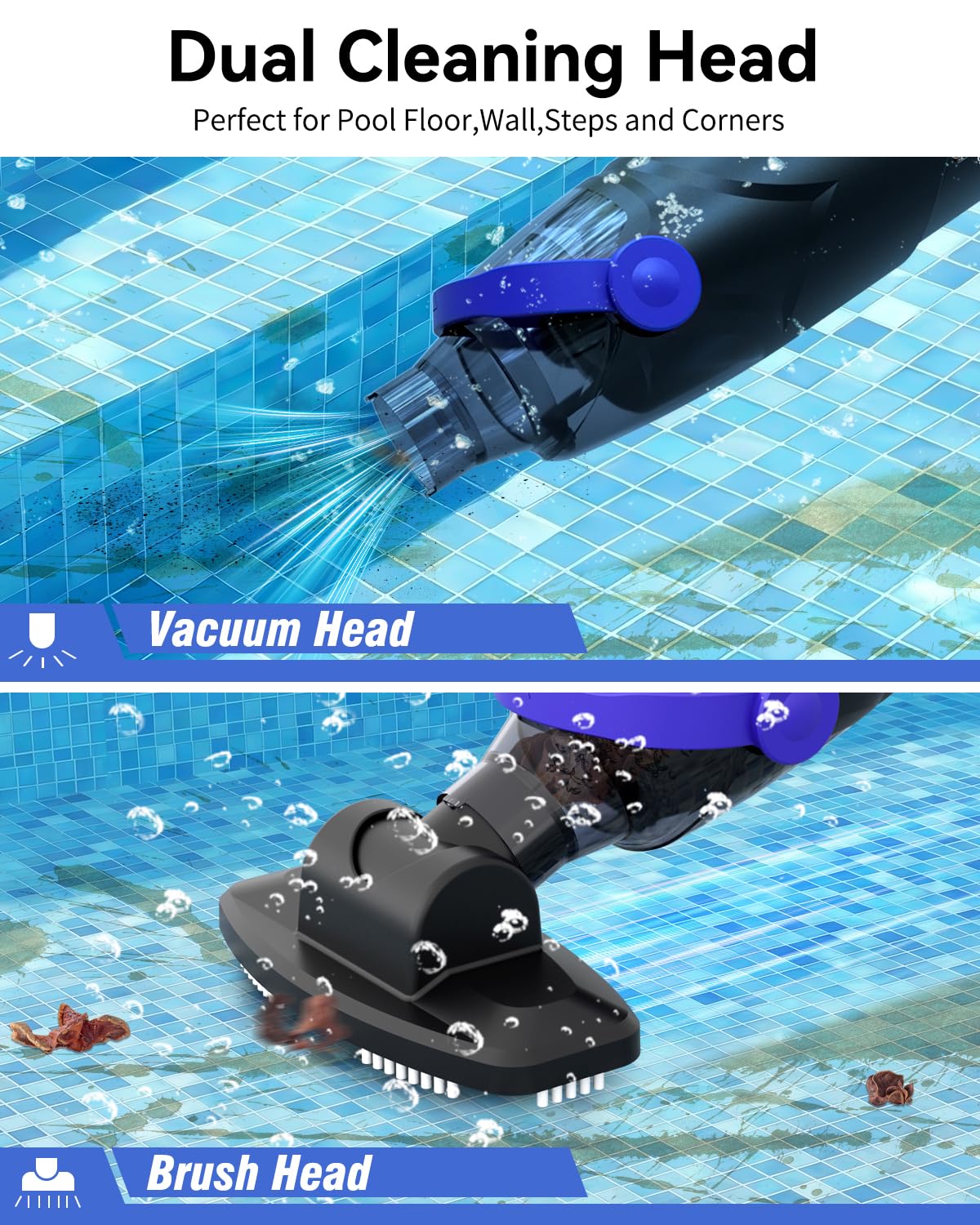 Nichro 57‑inch pole extends reach for hard-to-clean pool edges