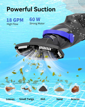 Nichro pool vacuum with 60-minute runtime for uninterrupted cleaning sessions