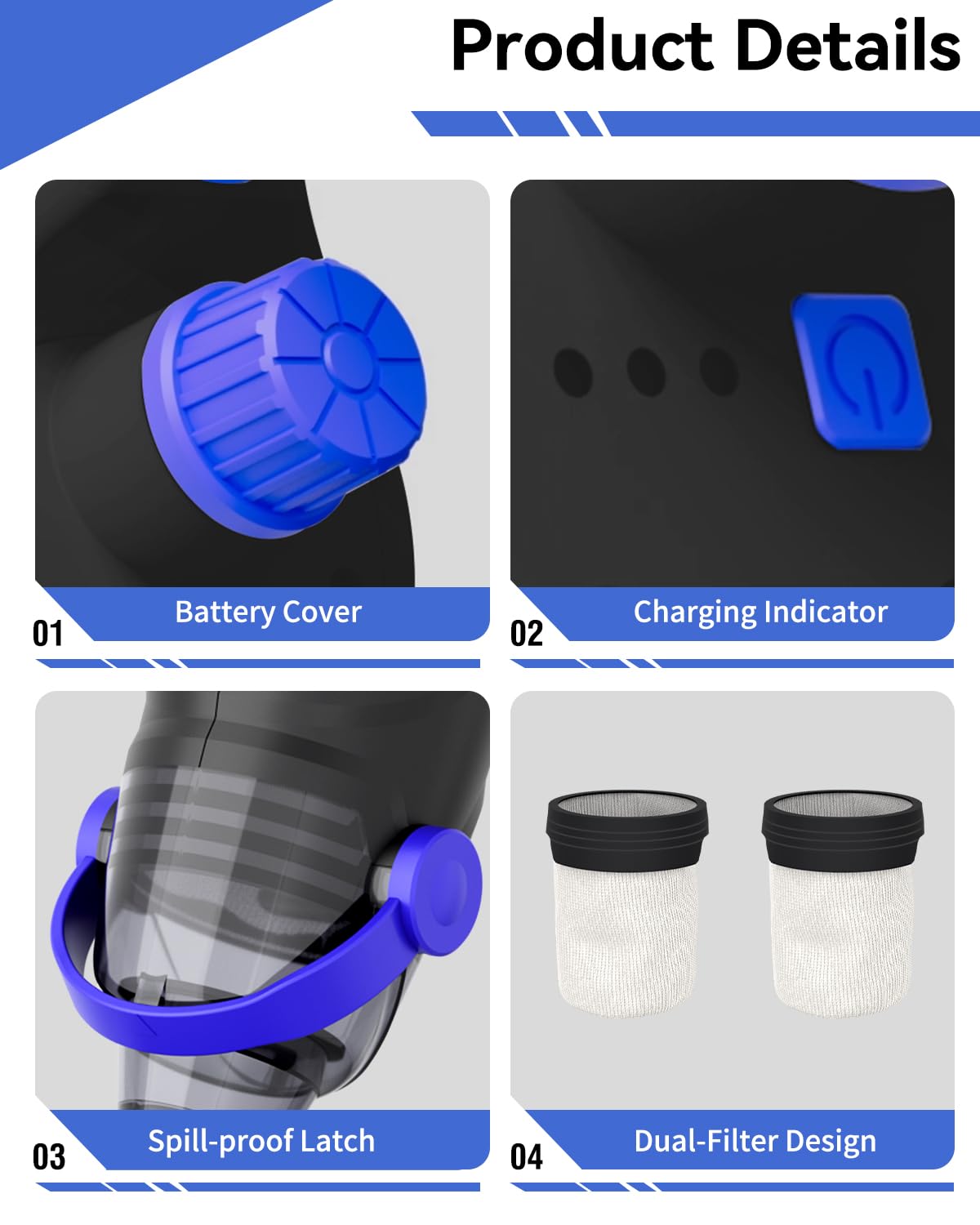 Nichro vacuum head mode targets stones and pinecones for detail cleaning