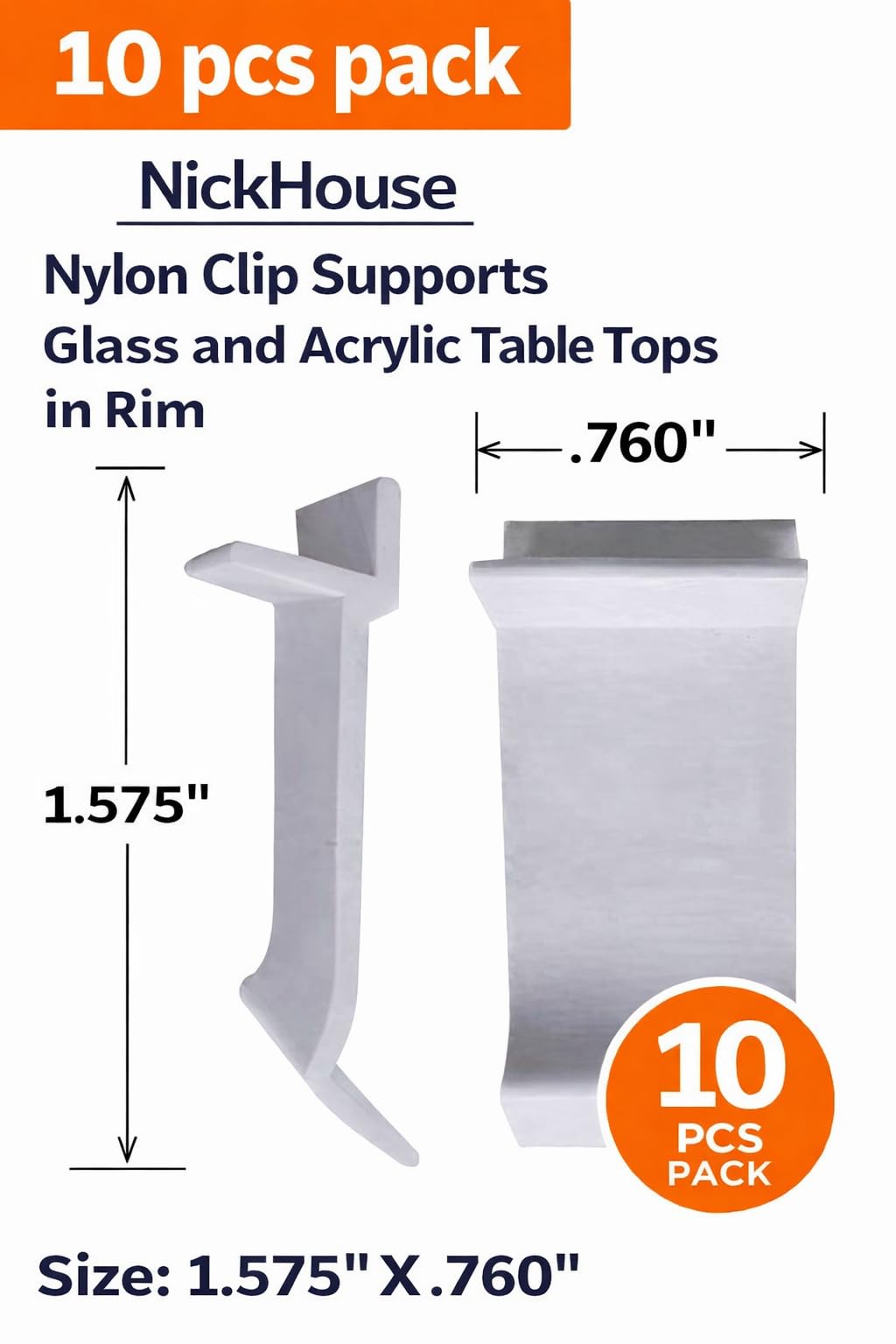 NickHouse white nylon clip keeps top steady without screws during outdoor use