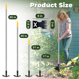 Crabgrass and dandelion removal with NICOFPHY 2-in-1 tool