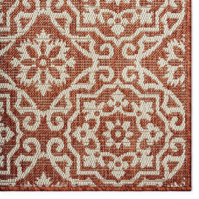 Close-up of the Danica rug showing medallion pattern and textured surface.