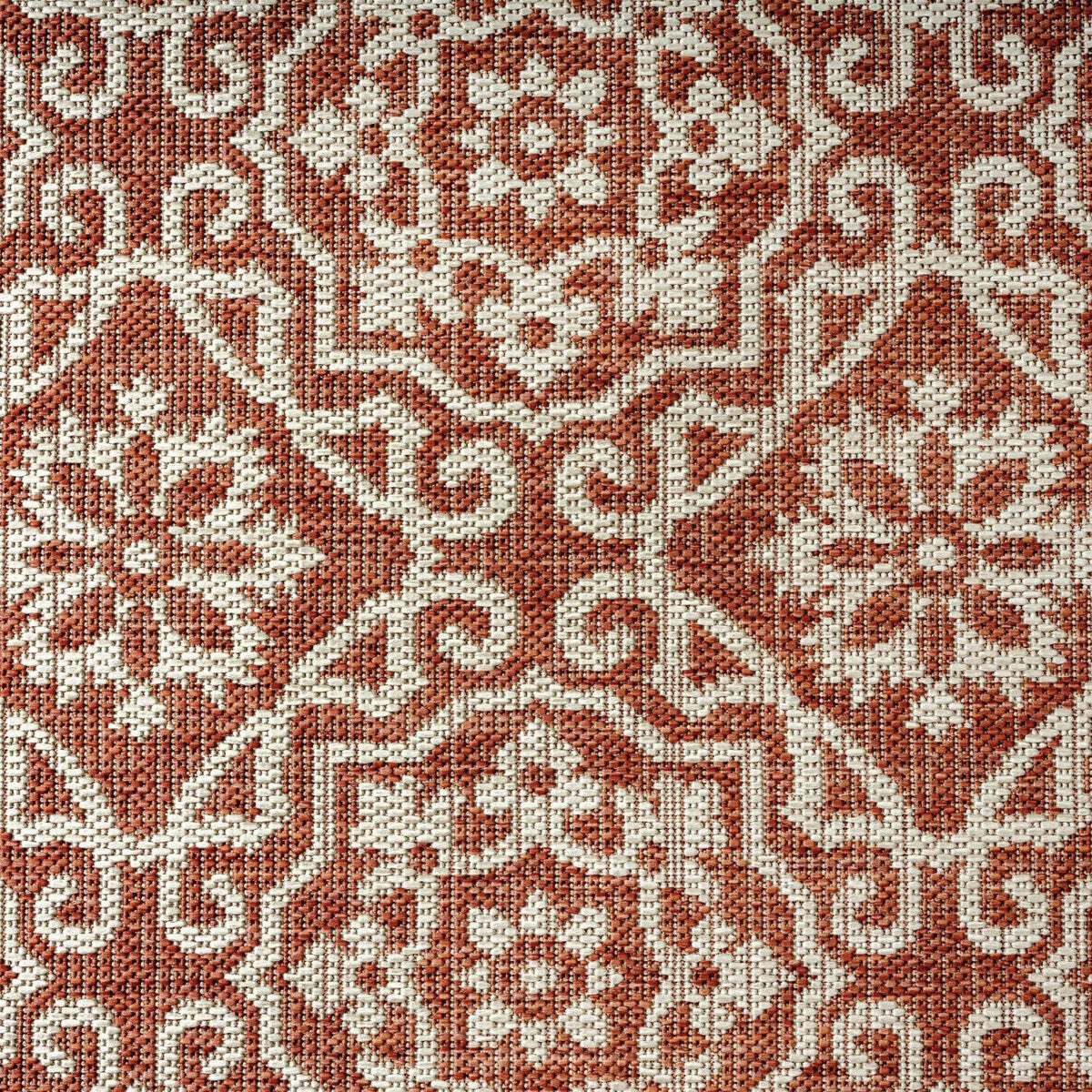 Terracotta ivory Danica rug suited for indoor-outdoor use with versatile decor.
