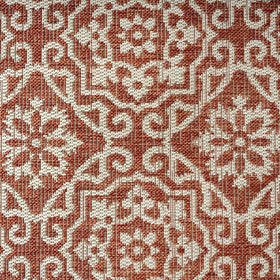 Terracotta ivory Danica rug suited for indoor-outdoor use with versatile decor.