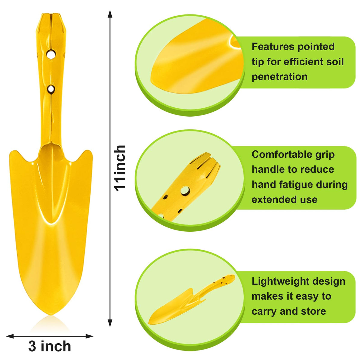 Nicunom colorful metal hand trowels ideal for planting and soil prep