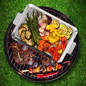 Nicunom wide-compatibility grill topper; ideal for gas, charcoal, and camping grills.